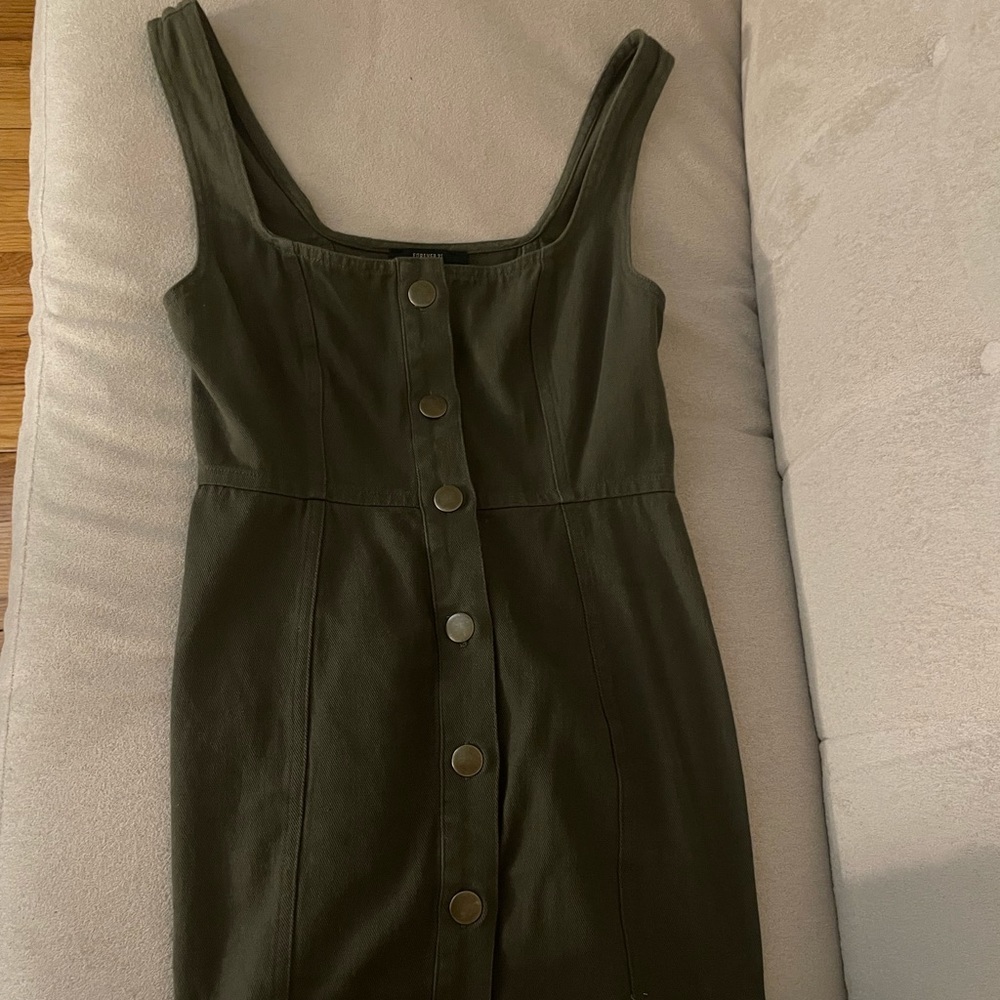 forever 21 corduroy green dress
